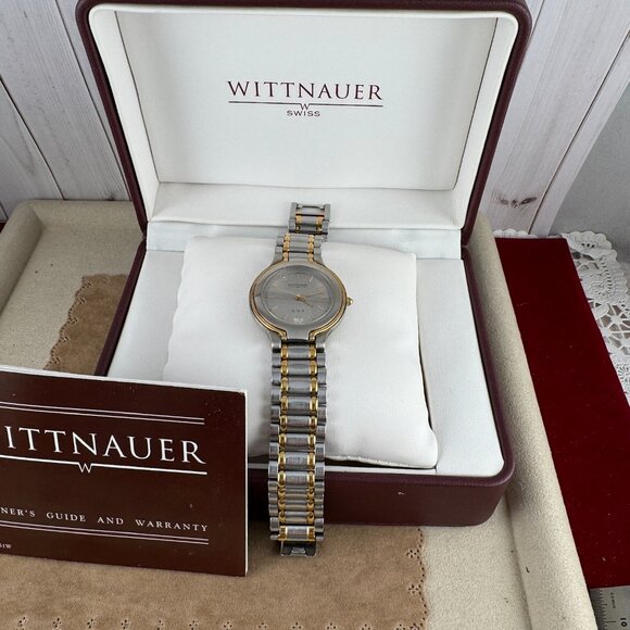 Fabulous Vintage Swiss Made Wittnauer Gold and Stainless Steel Dress Watch - Picture 8 of 10